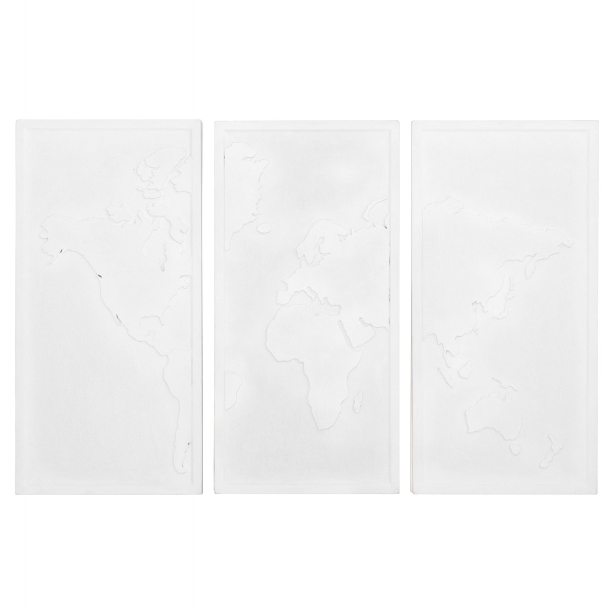 ΠΙΝΑΚΑΣ 3-ΠΤΥΧΟΣ WORLD MAP SANTORINI HM4504 MDF ΣΕ ΥΠΟΛΕΥΚΟ ΧΡΩΜΑ 180x4(πάχος)x120Υεκ.
