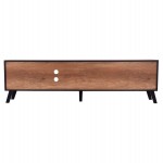 ΕΠΙΠΛΟ ΤΗΛΕΟΡΑΣΗΣ KRUDEN HM9447.11 ΜΕΛΑΜΙΝΗ ΣΕ ΜΑΥΡΟ-ΦΥΣΙΚΟ 180x40x51Υεκ.