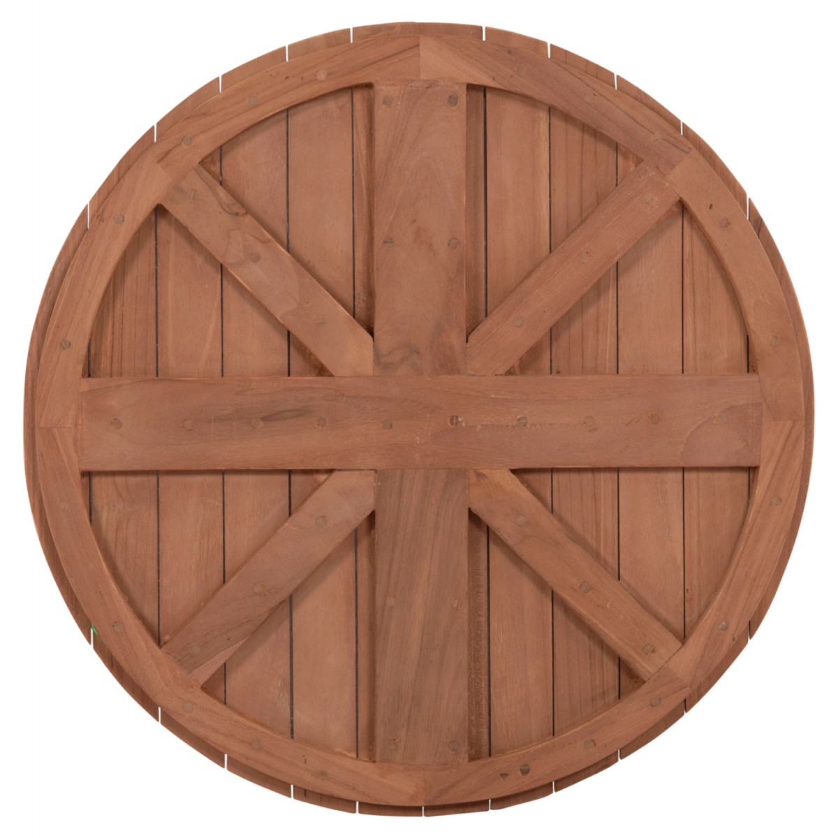 ΕΠΙΦΑΝΕΙΑ ΤΡΑΠΕΖΙΟΥ ΣΤΡΟΓΓΥΛΗ HM18132 ΞΥΛΟ TEAK--ΦΥΣΙΚΟ Φ60x4(πάχος)εκ.