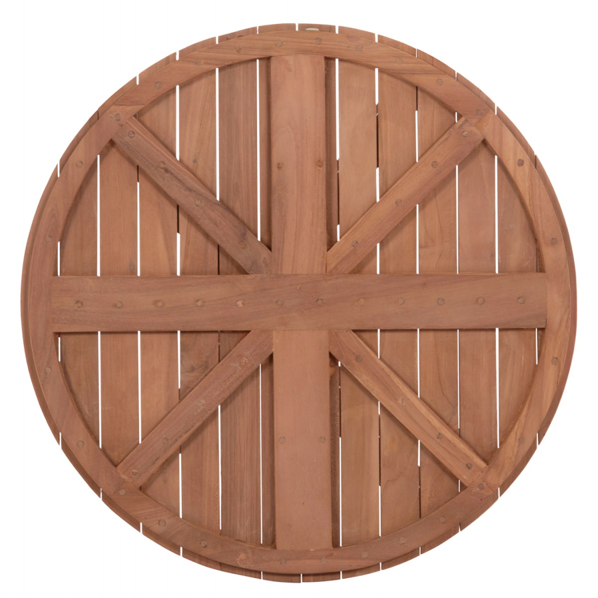 ΕΠΙΦΑΝΕΙΑ ΤΡΑΠΕΖΙΟΥ ΣΤΡΟΓΓΥΛΗ HM18133 ΞΥΛΟ TEAK--ΦΥΣΙΚΟ Φ70x4(πάχος)εκ.