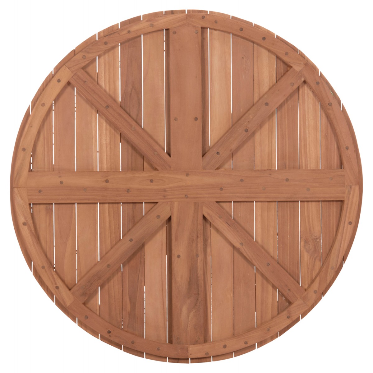 ΕΠΙΦΑΝΕΙΑ ΤΡΑΠΕΖΙΟΥ ΣΤΡΟΓΓΥΛΗ HM18134 ΞΥΛΟ TEAK--ΦΥΣΙΚΟ Φ80x4(πάχος)εκ.