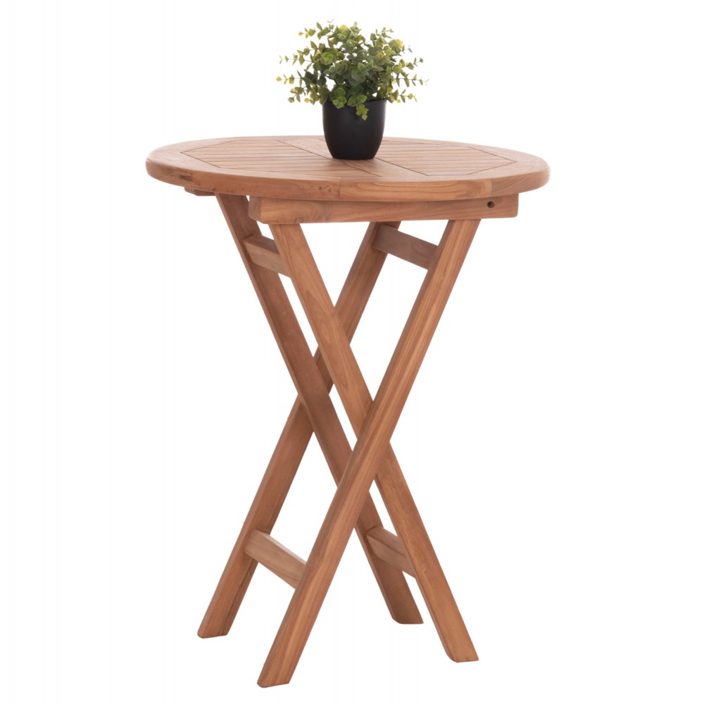 ΤΡΑΠΕΖΙ ΣΚΗΝΟΘΕΤΗ ΣΤΡΟΓΓΥΛΟ ERIS HM18119 ΞΥΛΟ TEAK--ΦΥΣΙΚΟ Φ60x75Υεκ.