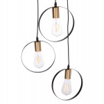 ΦΩΤΙΣΤΙΚΟ ΟΡΟΦΗΣ ΚΡΕΜΑΣΤΟ 3-ΦΩΤΟ KRENT HM7426.11 ΜΑΥΡΟ-ΧΡΥΣΟ Φ23,5x132Υεκ.