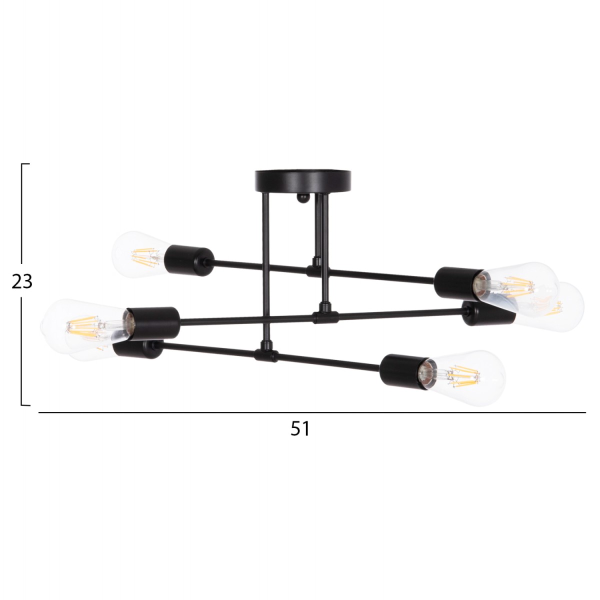 ΦΩΤΙΣΤΙΚΟ ΟΡΟΦΗΣ ΠΟΛΥΦΩΤΟ LIGHTY HM7427.11 ΜΕΤΑΛΛΟ ΣΕ ΜΑΥΡΟ 51x51x23Υεκ.