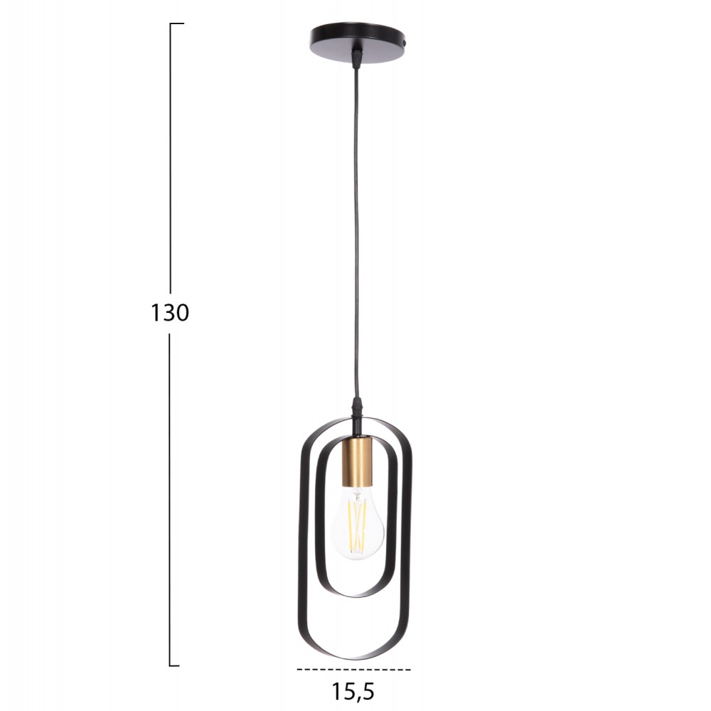ΦΩΤΙΣΤΙΚΟ ΟΡΟΦΗΣ ΚΡΕΜΑΣΤΟ BIUT HM7537.11 ΜΑΥΡΟ ΜΕΤΑΛΛΟ-ΧΡΥΣΟ ΝΤΟΥΙ 15,5x4x130Υεκ.