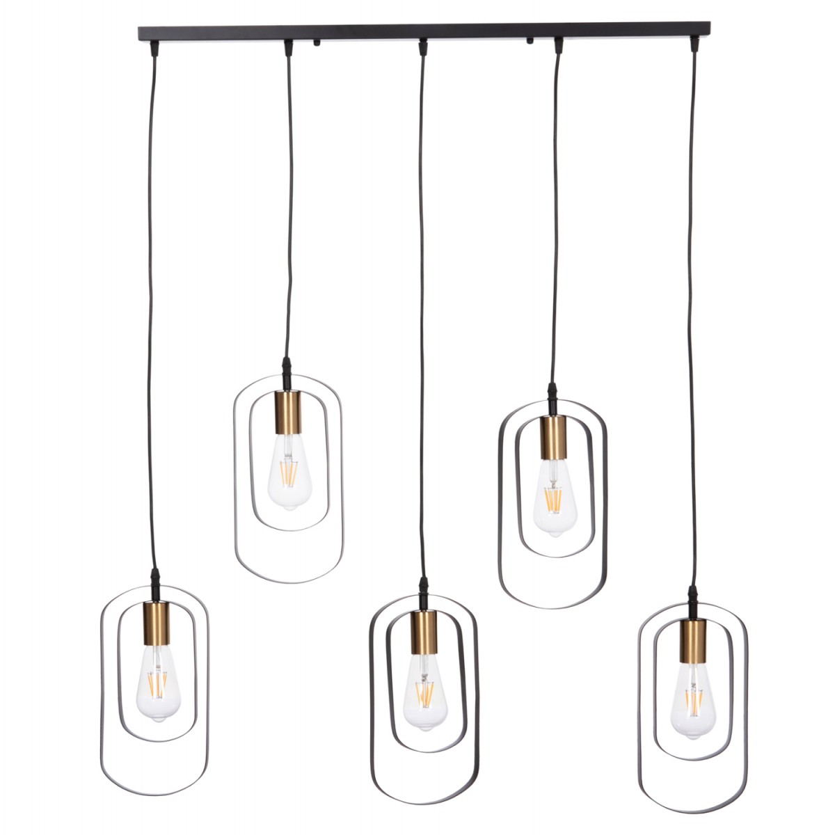 ΦΩΤΙΣΤΙΚΟ ΟΡΟΦΗΣ 5-ΦΩΤΟ BIUT HM7545.11 ΜΑΥΡΟ ΜΕΤΑΛΛΟ-ΧΡΥΣΟ ΝΤΟΥΙ 80x6x138Υεκ.