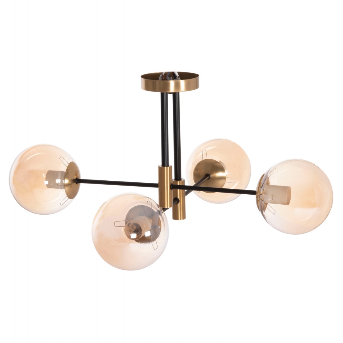 ΦΩΤΙΣΤΙΚΟ ΟΡΟΦΗΣ DREMP HM7409.11 ΤΕΤΡΑΦΩΤΟ ΜΑΥΡΟ-ΧΡΥΣΟ 68x68x36Υεκ.