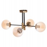 ΦΩΤΙΣΤΙΚΟ ΟΡΟΦΗΣ DREMP HM7409.11 ΤΕΤΡΑΦΩΤΟ ΜΑΥΡΟ-ΧΡΥΣΟ 68x68x36Υεκ.