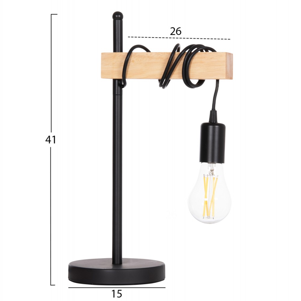 ΕΠΙΤΡΑΠΕΖΙΟ ΦΩΤΙΣΤΙΚΟ VOLKS HM4659 ΜΕΤΑΛΛΟ-ΞΥΛΟ 15x26x41Υεκ.