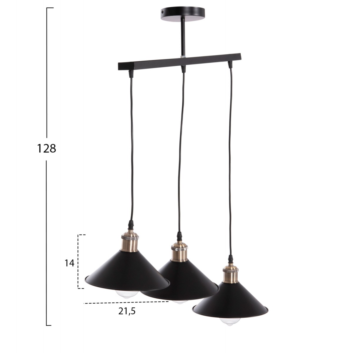 ΦΩΤΙΣΤΙΚΟ ΟΡΟΦΗΣ 3ΦΩΤΟ BELL HM7533.11 ΜΑΥΡΟ ΜΕΤΑΛΛΟ-ΧΑΛΚΙΝΟ ΝΤΟΥΙ Φ21,5x128Υεκ.