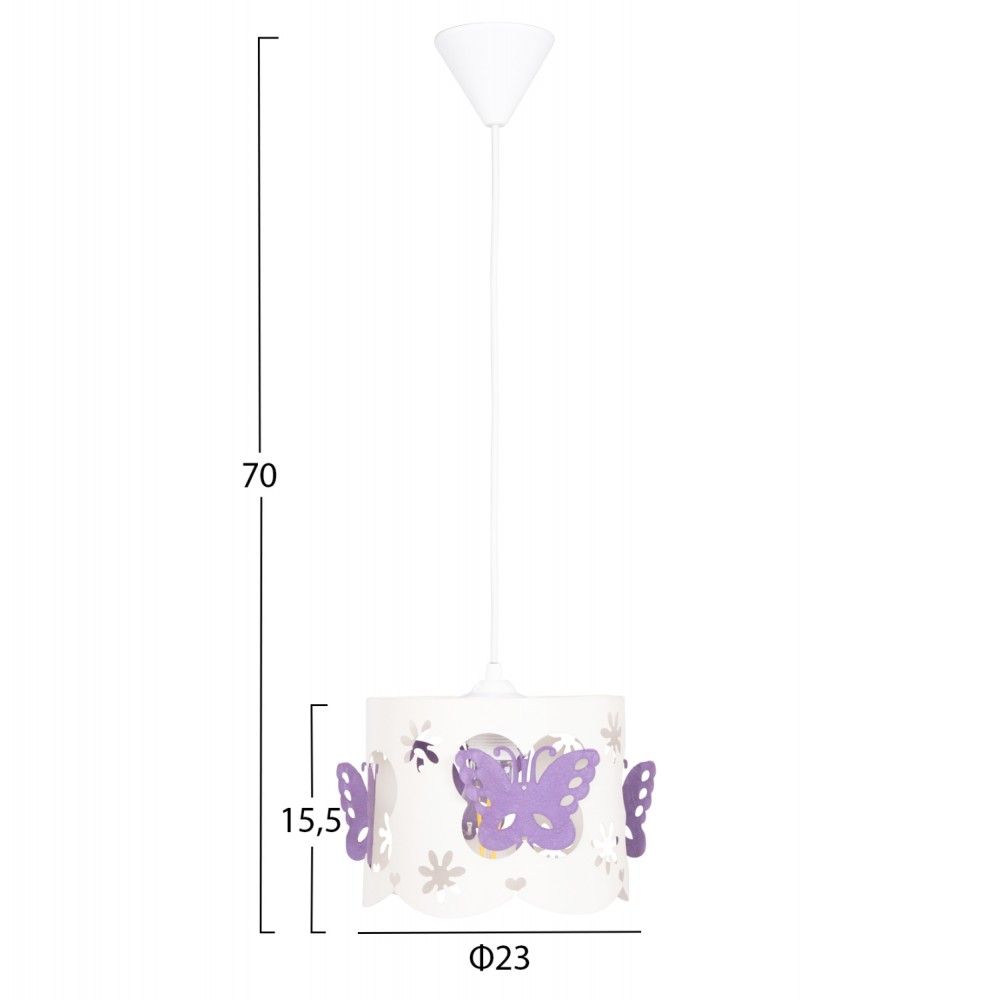ΦΩΤΙΣΤΙΚΟ ΟΡΟΦΗΣ ΠΑΙΔΙΚΟ LEPTIR HM4705.02 ΜΕΤΑΛΛΙΚΟ ΜΩΒ-ΛΕΥΚΟ Φ23x70Υεκ.