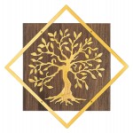 ΔΙΑΚΟΣΜΗΤΙΚΟ ΤΟΙΧΟΥ ΔΕΝΤΡΟ HM4752-ΦΥΛΛΑ ΜΕΤΑΛΛΟΥ ΧΡΥΣΑ-ΞΥΛΟ 54x3(βάθος)x54Υεκ.