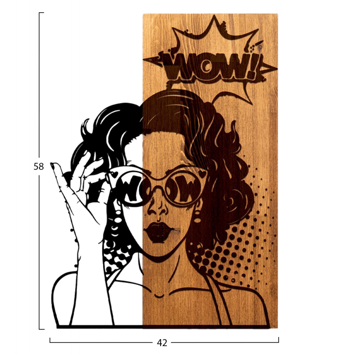 ΔΙΑΚΟΣΜΗΤΙΚΟ ΤΟΙΧΟΥ ΟΨΗ ΓΥΝΑΙΚΑΣ HM4758-ΦΥΛΛΑ ΜΕΤΑΛΛΟΥ ΜΑΥΡΑ-ΞΥΛΟ 42x3(βάθος)x58Υεκ.