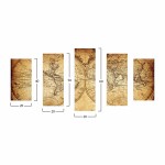 ΠΕΝΤΑΠΤΥΧΟΣ ΠΙΝΑΚΑΣ MDF VINTAGE WORLD MAP HM7206.06 100X60x0,3 εκ.