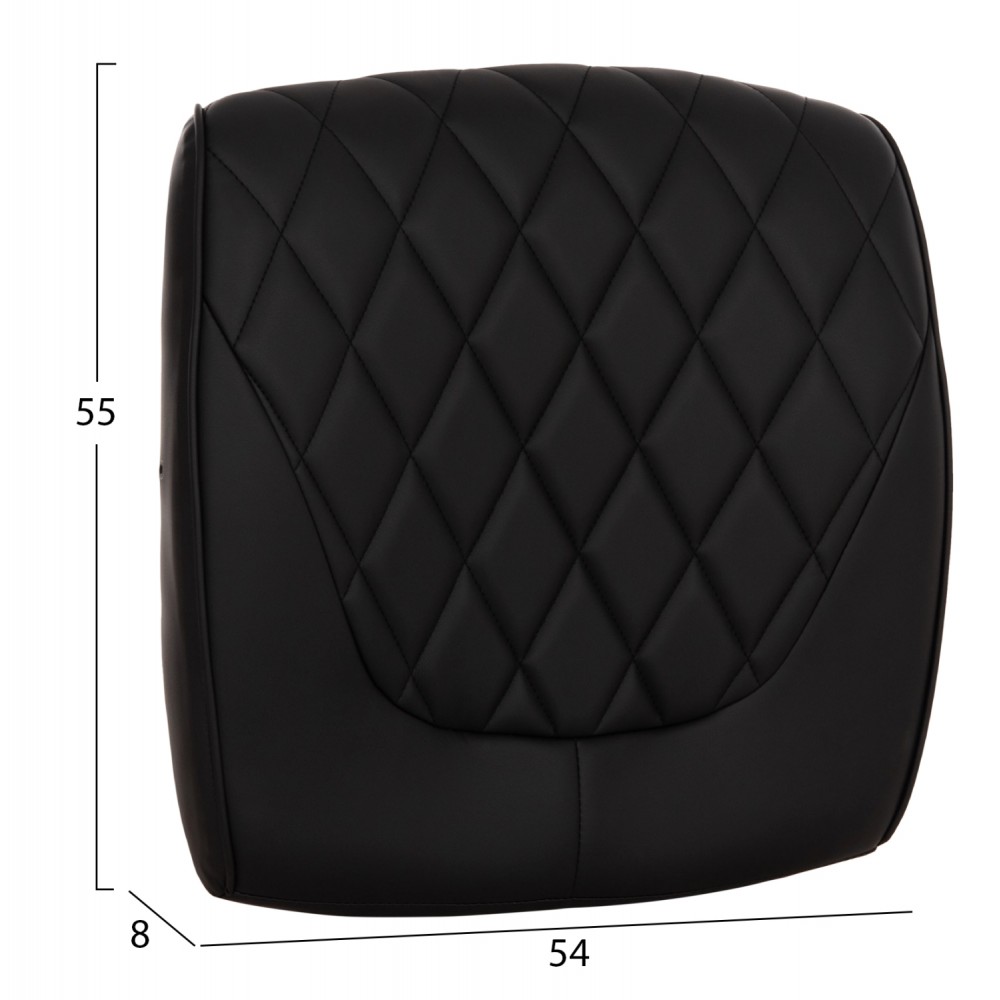 ΑΝΤΑΛΛΑΚΤΙΚO ΚΑΘΙΣΜΑ ΓΙΑ ΚΑΡΕΚΛΑ ΓΡΑΦΕΙΟΥ HM1098.01 ΜΑΥΡΟ PU 54x8x55εκ.