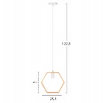 ΦΩΤΙΣΤΙΚΟ ΟΡΟΦΗΣ ΚΡΕΜΑΣΤΟ HM4070 ΞΥΛΙΝΟ ΕΞΑΓΩΝΟ ΚΑΠΕΛΟ-ΛΕΥΚΟ ΚΑΛΩΔΙΟ 25,5Χ122,5Υ