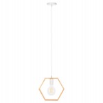 ΦΩΤΙΣΤΙΚΟ ΟΡΟΦΗΣ ΚΡΕΜΑΣΤΟ HM4070 ΞΥΛΙΝΟ ΕΞΑΓΩΝΟ ΚΑΠΕΛΟ-ΛΕΥΚΟ ΚΑΛΩΔΙΟ 25,5Χ122,5Υ