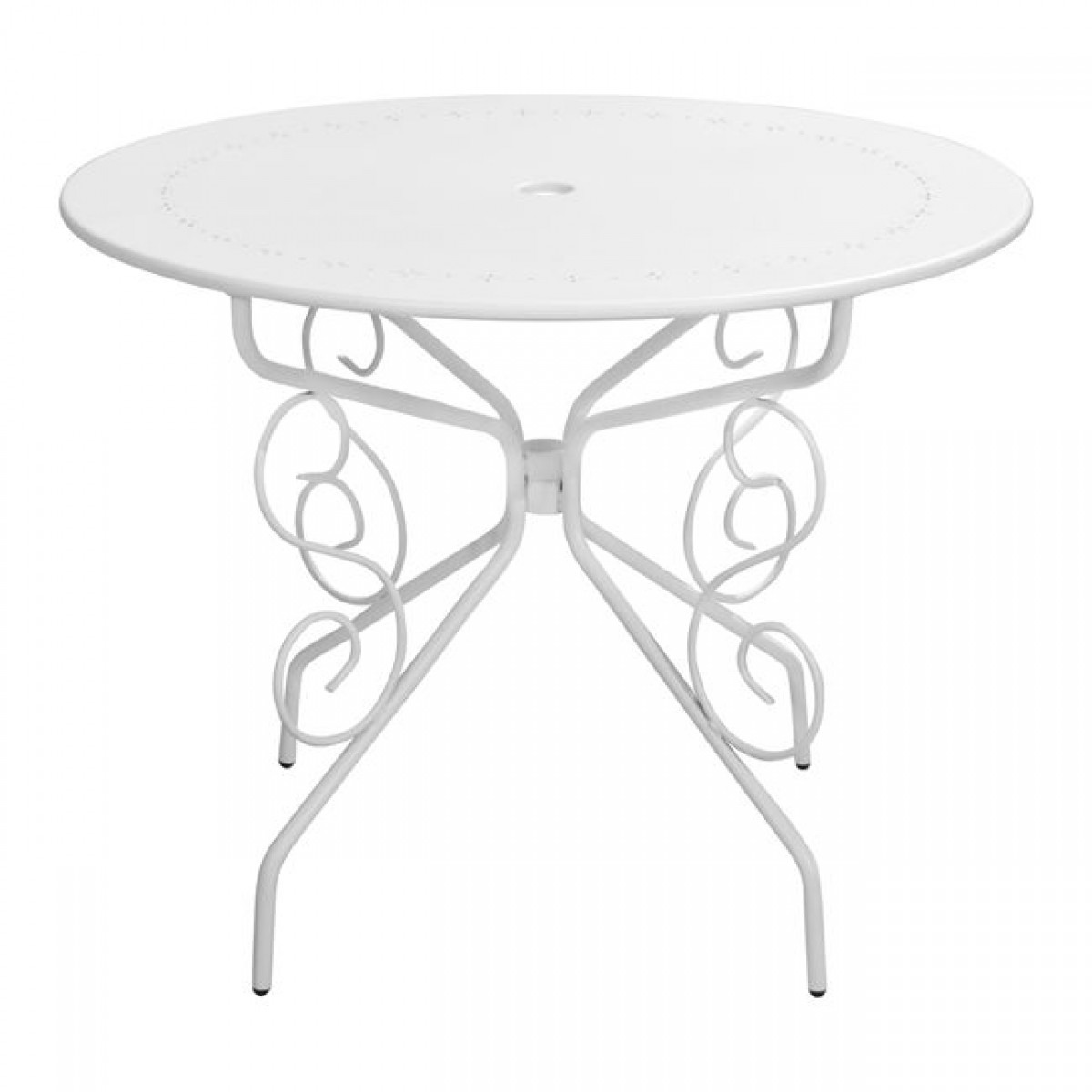 ΤΡΑΠΕΖΙ ΜΕΤΑΛΛΙΚΟ AMORE Φ95 ΑΣΠΡΟ HM5009.02