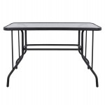 ΤΡΑΠΕΖΙ ADAM HM5020.01 ΜΕΤΑΛΛΙΚΟ ΣΚΟΥΡΟ ΓΚΡΙ ΜΕ ΓΥΑΛΙΝΗ ΕΠΙΦΑΝΕΙΑ 110Χ60Χ71Υεκ.