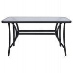 ΤΡΑΠΕΖΙ BRUNO 140Χ80Χ72Υεκ. ΓΚΡΙ ΜΕΤΑΛΛΙΚΟ ΜΕ ΓΥΑΛΙΝΗ ΕΠΙΦΑΝΕΙΑ HM5106.01