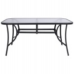 ΤΡΑΠΕΖΙ BRUNO 150X90Χ72Υεκ. ΓΚΡΙ ΜΕΤΑΛΛΙΚΟ ΜΕ ΓΥΑΛΙΝΗ ΕΠΙΦΑΝΕΙΑ HM5145.01