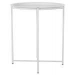 ΤΡΑΠΕΖΙ ΠΤΥΣΣΟΜΕΝΟ ΜΕ ΑΠΟΣΠΩΜΕΝΟ ΔΙΣΚΟ SAMUEL ΜΕΤΑΛΛΙΚΟ ΛΕΥΚΟ Φ45x52 εκ. HM5287.02