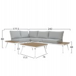 ΚΑΝΑΠΕΣ ΓΩΝΙΑ SABINE ΑΛΟΥΜΙΝΙΟΥ ΜΕ ΤΡΑΠΕΖΙ ΕΞ.ΧΩΡΟΥ ΛΕΥΚΟ HM5126.11