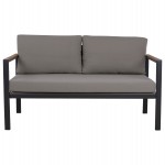 ΚΑΝΑΠΕΣ 2-ΘΕΣΙΟΣ SAFIYA HM5523.02 ΑΛΟΥΜΙΝΙΟ ΑΝΘΡΑΚΙ--ΓΚΡΙ ΜΑΞΙΛΑΡΙΑ 144x70x85Υεκ