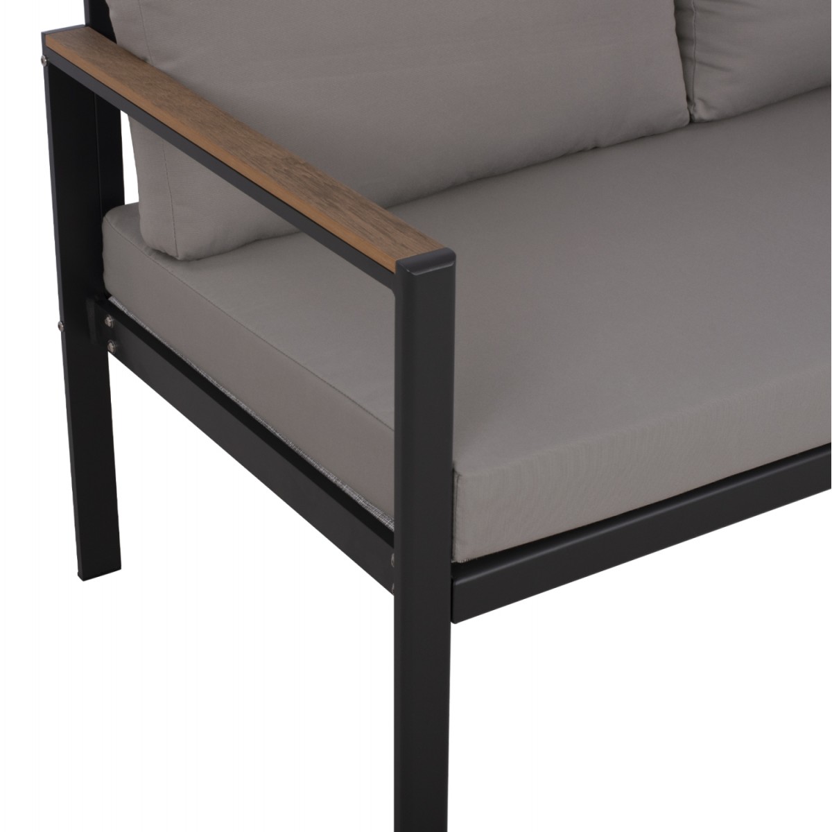 ΚΑΝΑΠΕΣ 2-ΘΕΣΙΟΣ SAFIYA HM5523.02 ΑΛΟΥΜΙΝΙΟ ΑΝΘΡΑΚΙ--ΓΚΡΙ ΜΑΞΙΛΑΡΙΑ 144x70x85Υεκ