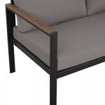 ΚΑΝΑΠΕΣ 2-ΘΕΣΙΟΣ SAFIYA HM5523.02 ΑΛΟΥΜΙΝΙΟ ΑΝΘΡΑΚΙ--ΓΚΡΙ ΜΑΞΙΛΑΡΙΑ 144x70x85Υεκ