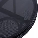 ΤΡΑΠΕΖΙ ΑΛΟΥΜΙΝΙΟΥ MOSES Φ70 BAMBOO LOOK HM5532.02 ΜΑΥΡΟ ΜΕ ΓΥΑΛΙ Φ70X76 εκ