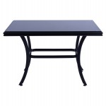 ΤΡΑΠΕΖΙ ΑΛΟΥΜΙΝΙΟΥ JAXEN HM5533.02 ΜΑΥΡΟ-ΓΥΑΛΙ ΑΣΦΑΛΕΙΑΣ&TEXTILENE 120x70x78Υεκ