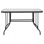 ΤΡΑΠΕΖΙ ADAM HM5679.01 ΜΕΤΑΛΛΙΚΟ ΓΚΡΙ ΜΕ ΓΥΑΛΙΝΗ ΕΠΙΦΑΝΕΙΑ 120Χ70Χ71Υεκ.