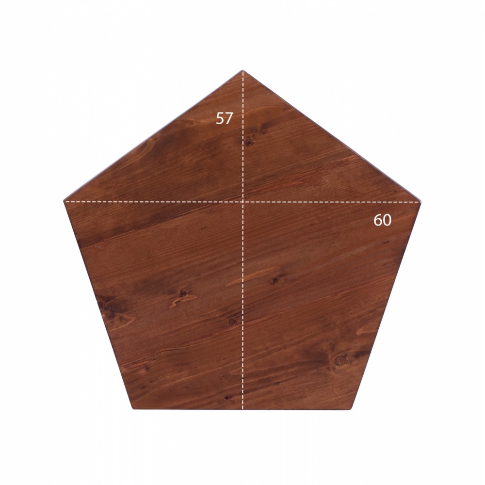 ΕΠΙΦΑΝΕΙΑ ΤΡΑΠΕΖΙΟΥ ΠΕΝΤΑΓΩΝΗ ΑΠΟ ΜΑΣΙΦ ΕΛΑΤΟ ΣΕ ΧΡΩΜΑ ΚΑΡΥΔΙ 60Χ57Χ4 εκ