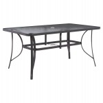 ΤΡΑΠΕΖΙ BRUNO 150X90Χ75Υεκ. ΜΕΤΑΛΛΙΚΟ ΟΡΘΟΓΩΝΙΟ ΓΚΡΙ ΜΕ ΤΡΥΠΑ ΟΜΠΡΕΛΑΣ Φ38  HM5145.11