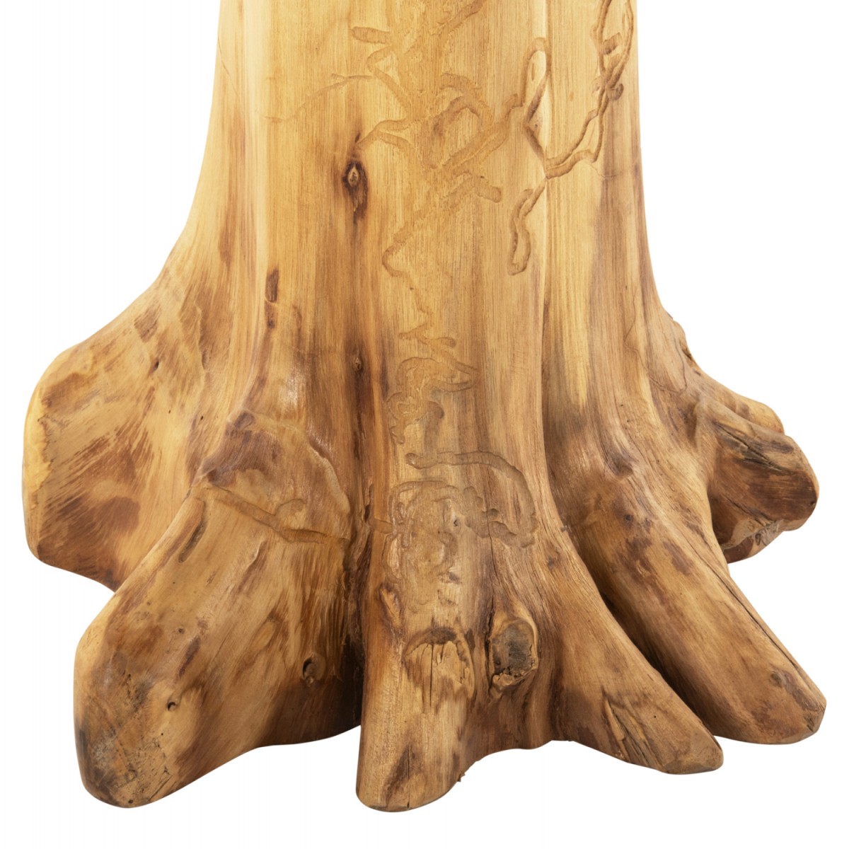 ΤΡΑΠΕΖΙ ΤΡΑΠΕΖΑΡΙΑΣ ROOTS HM9395 ΞΥΛΟ ΡΙΖΑΣ ΤΕΑΚ ΚΑΙ ΕΠΙΦΑΝΕΙΑ ΓΥΑΛΙ 150x150X80Υεκ.