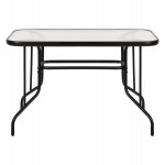 ΤΡΑΠΕΖΙ ADAM HM5020.03 ΜΕΤΑΛΛΙΚΟ ΜΑΥΡΟ ΜΕ ΓΥΑΛΙΝΗ ΕΠΙΦΑΝΕΙΑ 110Χ60Χ71Υεκ.