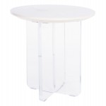 ΤΡΑΠΕΖΙ ΣΑΛΟΝΙΟΥ ACRYLON HM9779.01 HPL ΛΕΥΚΟ ΜΑΡΜΑΡΟ-ΑΚΡΥΛΙΚΟ ΠΟΔΙ Φ40x41Υεκ.