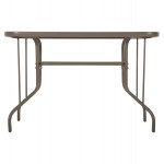 ΤΡΑΠΕΖΙ ADAM HM5020.04 ΜΕΤΑΛΛΙΚΟ ΣΑΜΠΑΝΙ ΜΕ ΓΥΑΛΙΝΗ ΕΠΙΦΑΝΕΙΑ 110Χ60Χ71Υεκ.