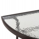 ΤΡΑΠΕΖΙ ΗΜΙΚΥΚΛΙΚΟ LIMA HM5967.02 ΜΕΤΑΛΛΙΚΟ ΚΑΦΕ ΜΕ ΓΥΑΛΙΝΟ TOP 70x40x64,5Υεκ.