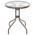 ΤΡΑΠΕΖΙ ΕΞ.ΧΩΡΟΥ ΣΤΡΟΓΓΥΛΟ LIMA HM5079.04 ΣΑΜΠΑΝΙ ΜΕΤΑΛΛΟ-ΓΥΑΛΙΝΗ ΕΠΙΦΑΝΕΙΑ Φ60x70Υ