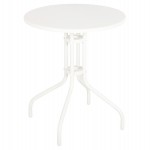 ΤΡΑΠΕΖΙ ΕΞ.ΧΩΡΟΥ ΣΤΡΟΓΓΥΛΟ LINO HM5973.02 ΜΕΤΑΛΛΙΚΟ ΛΕΥΚΟ Φ60x70Υεκ.