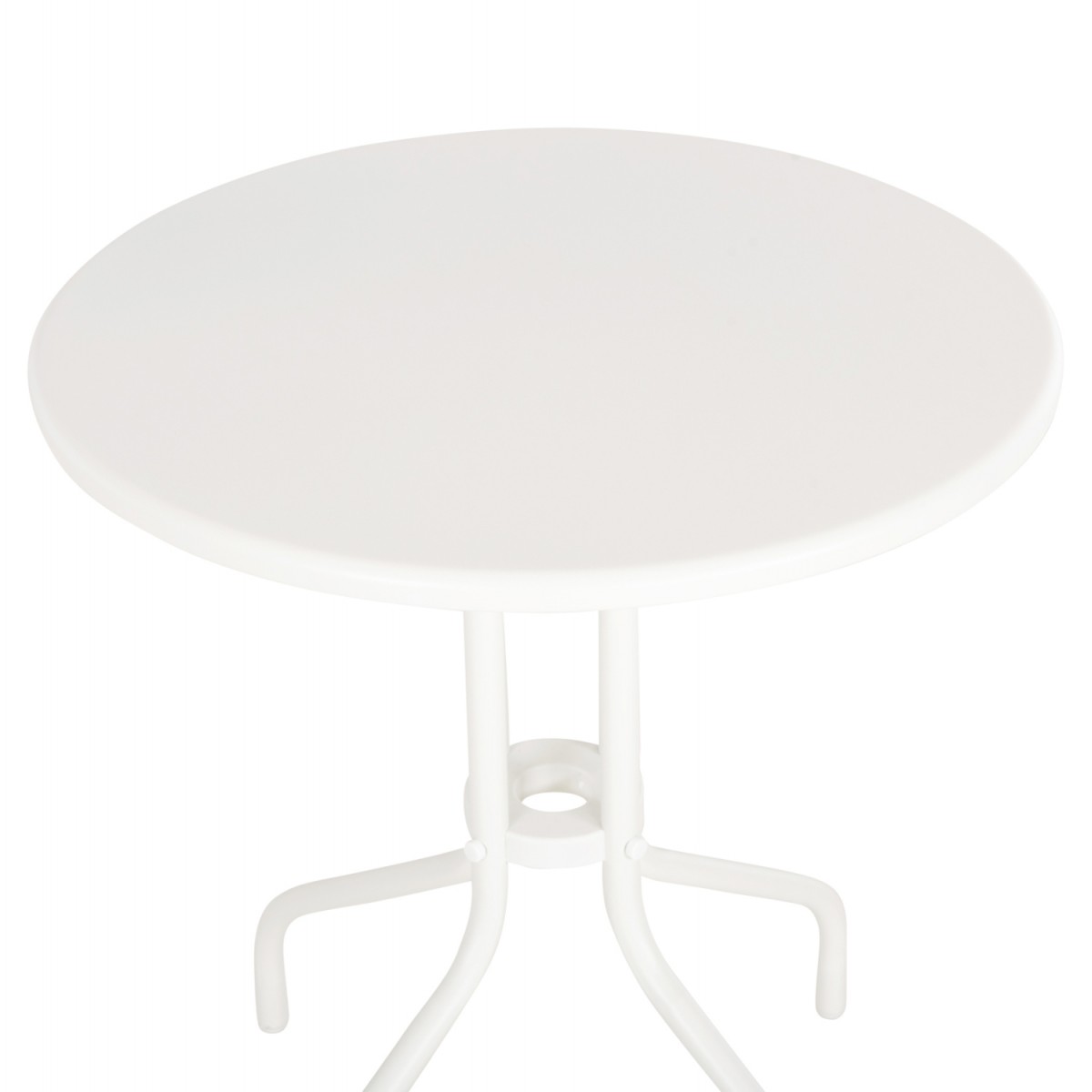 ΤΡΑΠΕΖΙ ΕΞ.ΧΩΡΟΥ ΣΤΡΟΓΓΥΛΟ LINO HM5973.02 ΜΕΤΑΛΛΙΚΟ ΛΕΥΚΟ Φ60x70Υεκ.