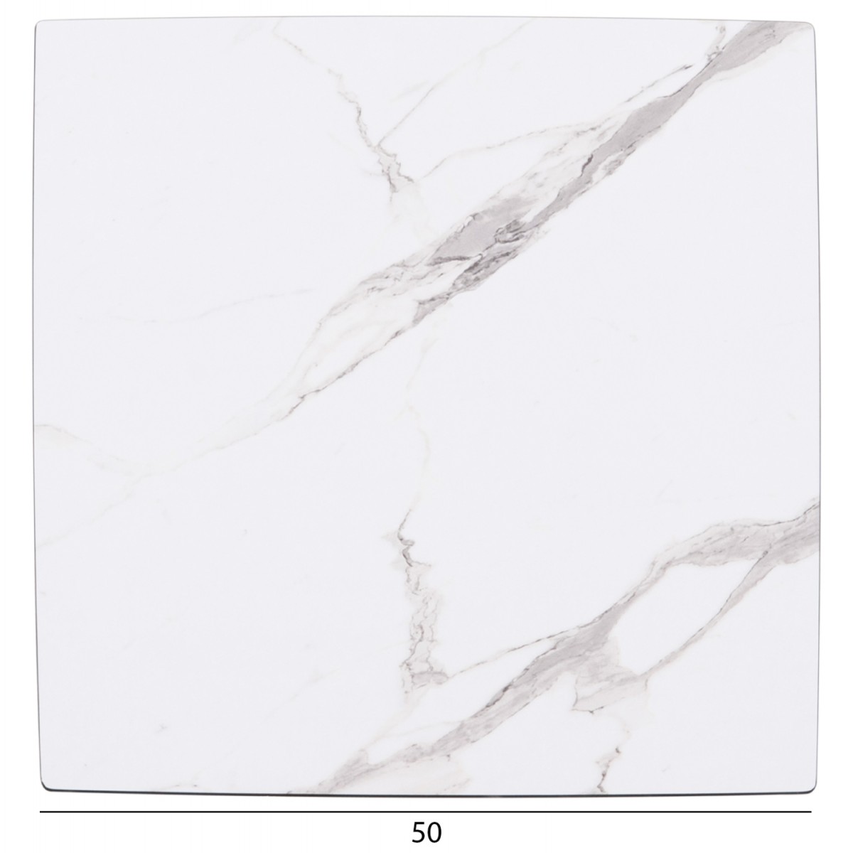 ΕΠΙΦΑΝΕΙΑ ΤΡΑΠΕΖΙΟΥ HPL GLOSSΥ HM6362.01 ΤΕΤΡΑΓΩΝΗ COMPACT ΛΕΥΚΟ ΜΑΡΜΑΡΟ 50x50x1.5εκ