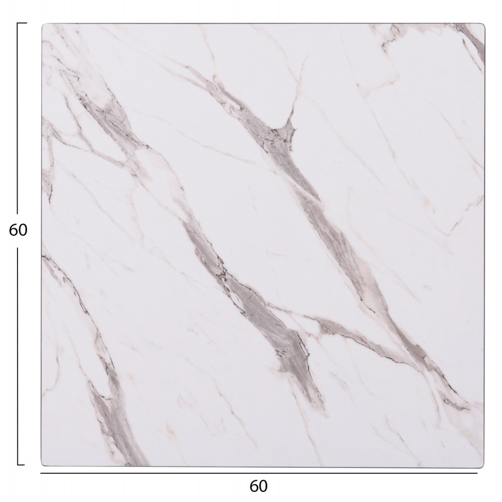 ΕΠΙΦΑΝΕΙΑ ΤΡΑΠΕΖΙΟΥ HPL GLOSSΥ HM6363.01 ΤΕΤΡΑΓΩΝΗ COMPACT ΛΕΥΚΟ ΜΑΡΜΑΡΟ 60x60x1.5εκ