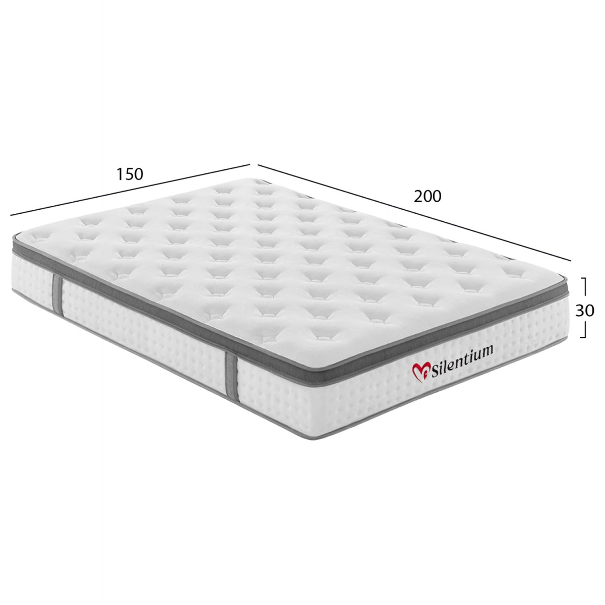 ΣΤΡΩΜΑ ΔΙΠΛΟ SILENTIUM HM749.05 POCKET SPRINGS--ΛΕΥΚΟ 150x200x30Υεκ.