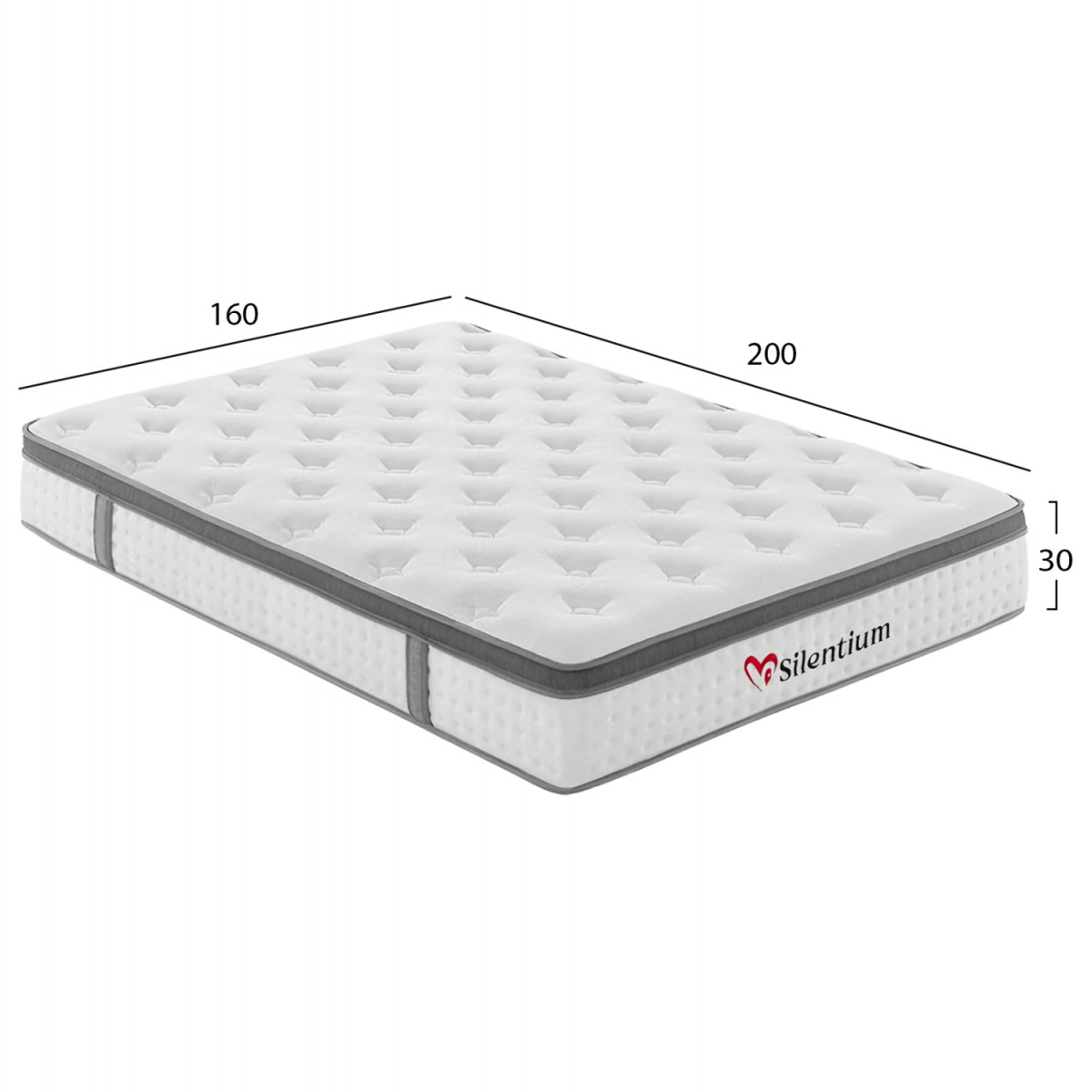 ΣΤΡΩΜΑ ΔΙΠΛΟ SILENTIUM HM749.06 POCKET SPRINGS--ΛΕΥΚΟ 160x200x30Υεκ.