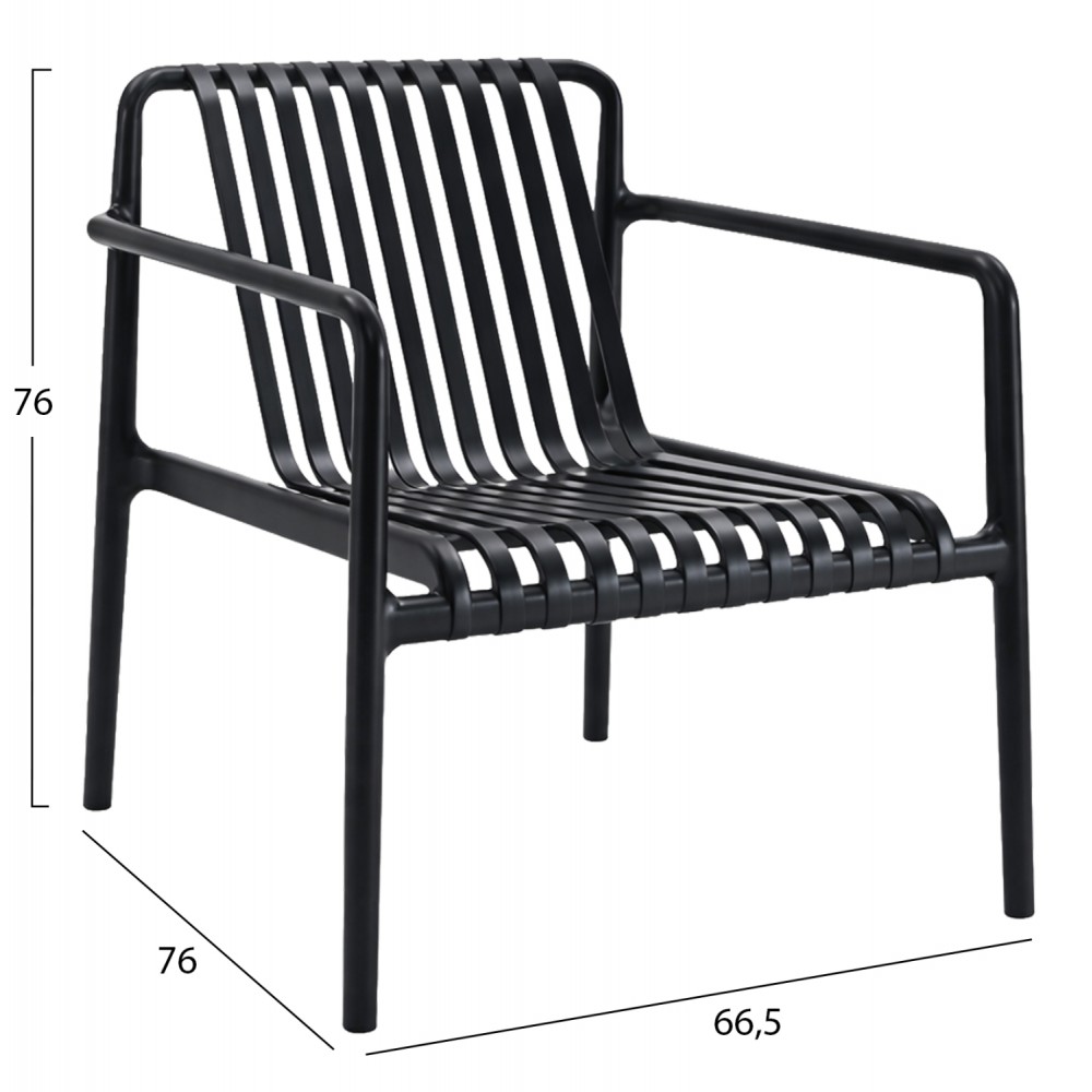 ΠΟΛΥΘΡΟΝΑ LOUNGE ΕΞΩΤ.ΧΩΡΟΥ MALEN HM6626.02 ΜΑΥΡΟ ΠΟΛΥΠΡΟΠΥΛΕΝΙΟ 66x77x76Υεκ