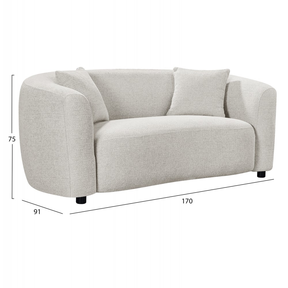 ΚΑΝΑΠΕΣ 2-ΘΕΣΙΟΣ NORD HM3322.02 ΑΝΟΙΧΤΟ ΜΠΕΖ ΥΦΑΣΜΑ 170x91x75Υεκ.