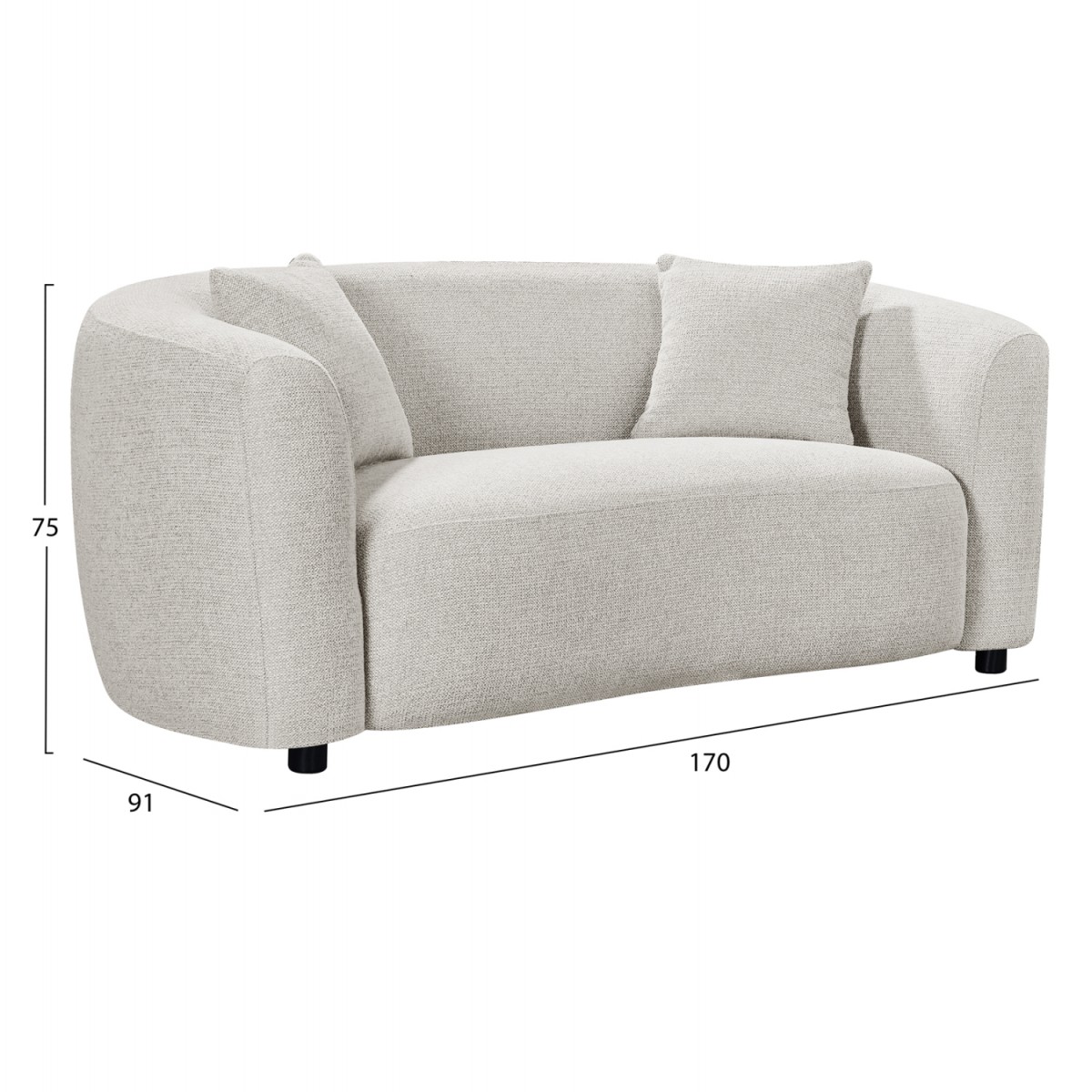 ΚΑΝΑΠΕΣ 2-ΘΕΣΙΟΣ NORD HM3322.02 ΑΝΟΙΧΤΟ ΜΠΕΖ ΥΦΑΣΜΑ 170x91x75Υεκ.